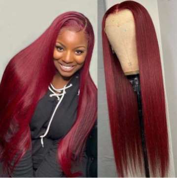 Eloisa 13*6 99J Burgundy Lace Wigs Human Hair Straight Hair