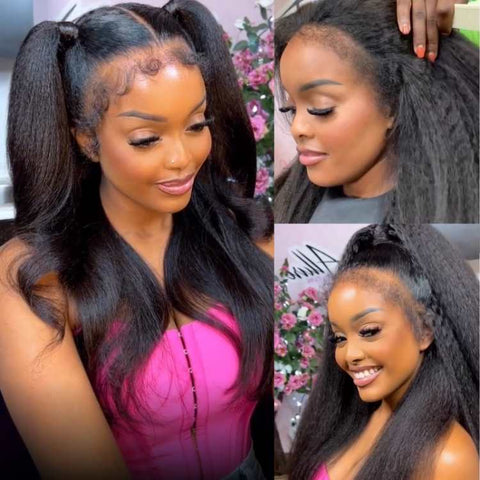 Transparent HD 13x6 Lace Front Kinky Straight Hair HD Lace Wig